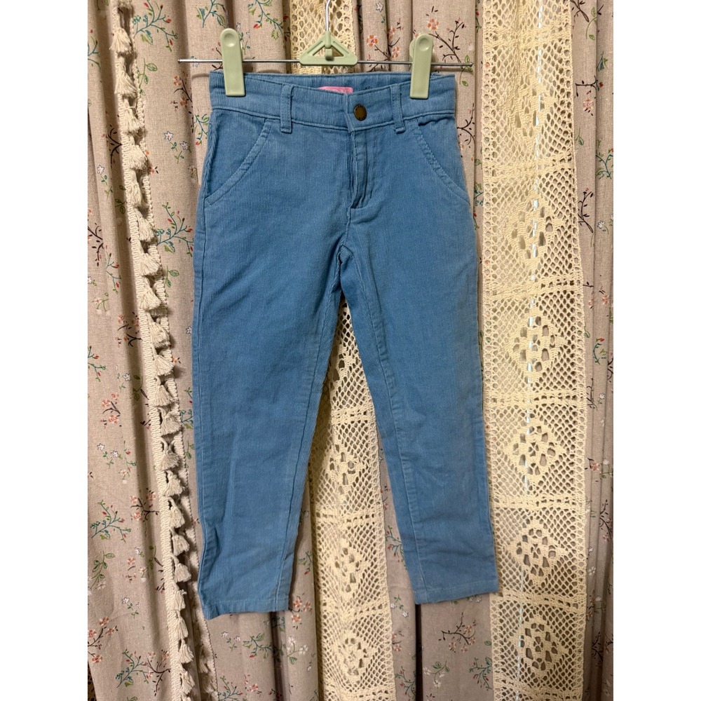 Bisby Girls Blue‎ Corduroy Pants Adjustable Waist Size 4 EUC